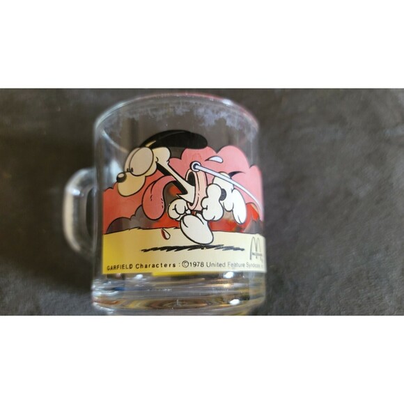 Jim Davis Garfield & Odie McDonalds Glass Mugs VTG 1978 - Lot of 3 (Used) - Picture 4 of 5